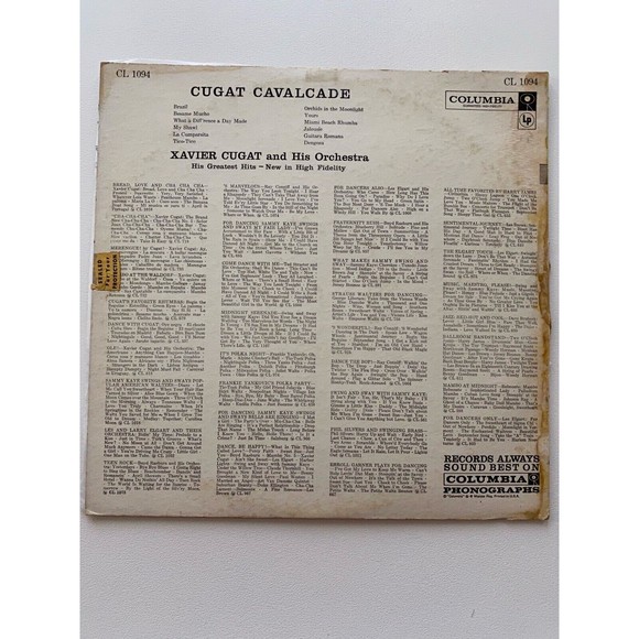 Xavier Cugat Orchestra Cugat Cavalcade Greatest Hits LP Vinyl Record CL1094 VG+ - Picture 2 of 8